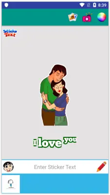 Sticko Text | Love Stickers for Whatsapp android App screenshot 2